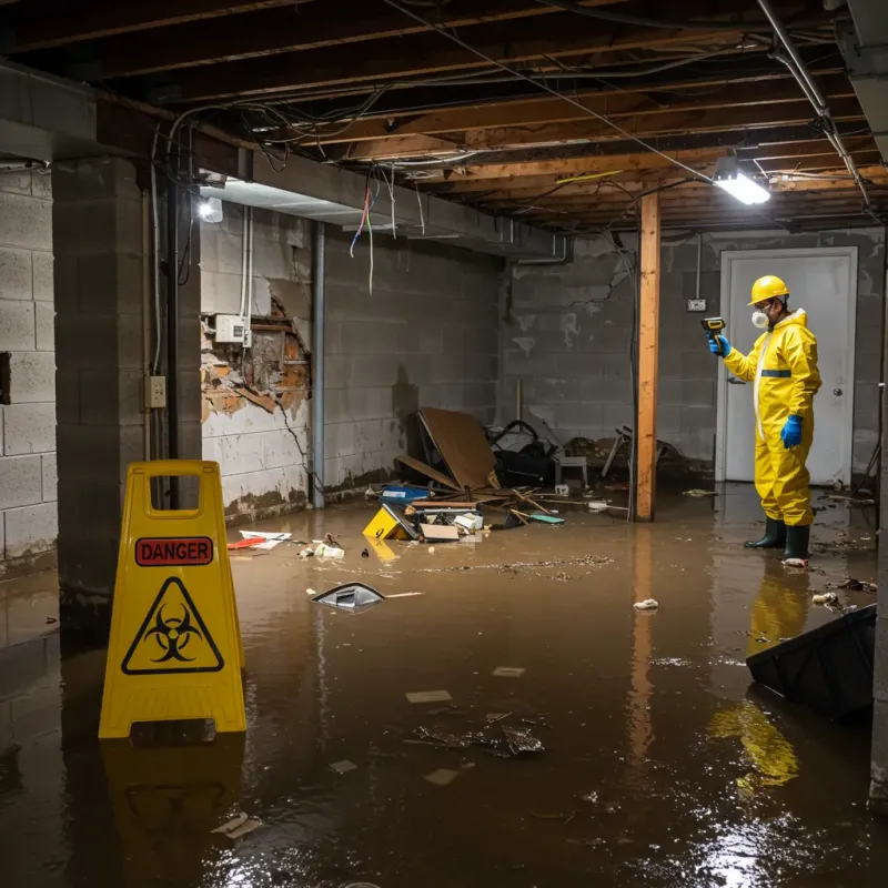 Flooded Basement Electrical Hazard in Terre Haute, IN Property