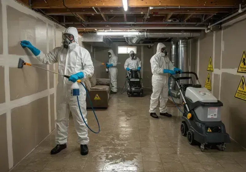 Basement Moisture Removal and Structural Drying process in Terre Haute, IN